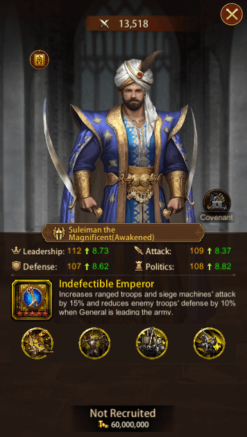 This image depicts the Evony General Suleiman The Magnificent